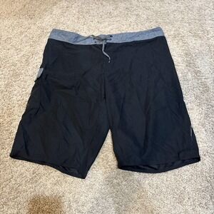 Fox H2O Shorts Mens 38‎ Black Gray Boardshorts Swim Trunks Drawstring Pocket